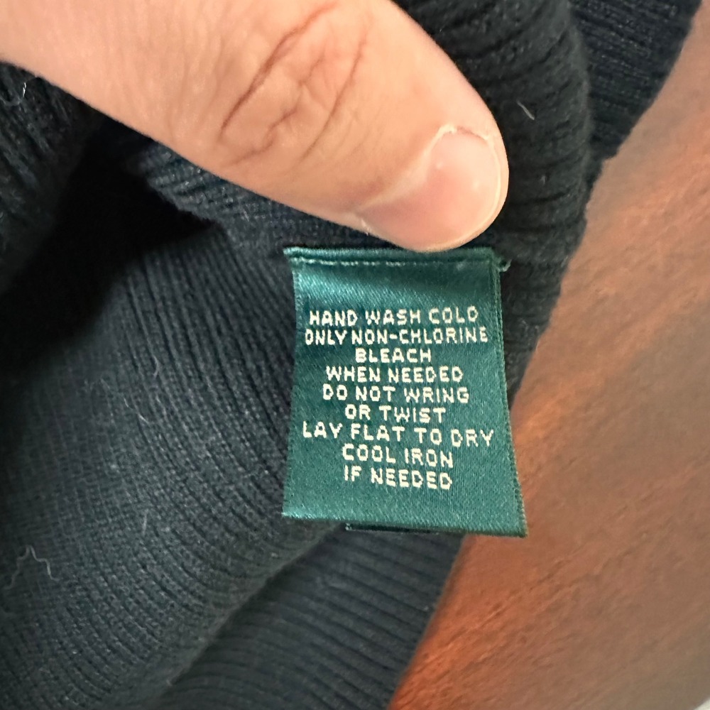 Lauren Ralph Lauren Ribbed Knit‎ Striped Sweater Womens Size Large Green Black - Picture 4 of 6